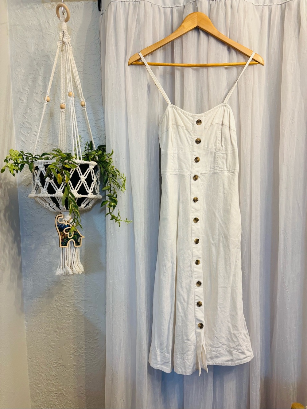 Linen and Rayon White Dress